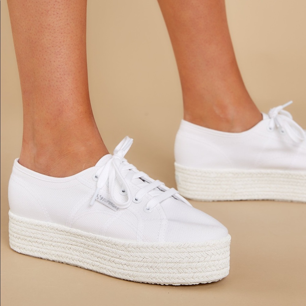 Superga 2790 Cotcoloropew White Platform Sneakers